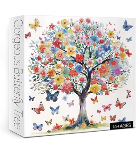 1000 Piece Rainbow Butterfly Puzzle - Colorful Flower & Jewel Animal Jigsaw For Adults