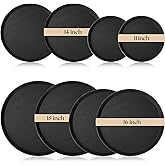Zopeal 8 Pieces Black Round Restaurant Serving Tray, Plastic Non Slip Surface Food Meals Server Tray with Raised Edges for Home, Kitchen, Restaurant, Cafeteria, Bar (11",14",16",18")
