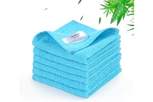 JEFFSUN Baby Washcloths 6 Pack, 10x10 inch Heavenly Soft Blue Wash Cloths for Face and Body, Gentle & Safe Face Towels on Sensitive Skin, Baby Essentials Shower Gifts for Newborn Kid Toddler Children