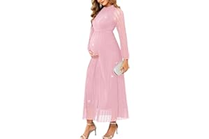 CYCLAMEN Formal Maternity Dress Sparkly Halter Neck A-Line Maxi Gown Baby Shower Pregnancy Photoshoot Wedding Guests
