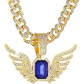 KNITUKL Iced Out Cuban Link Chain for Men, Miami Style Silver and Gold Plated Bling Necklace, Diamond Hip Hop Necklace