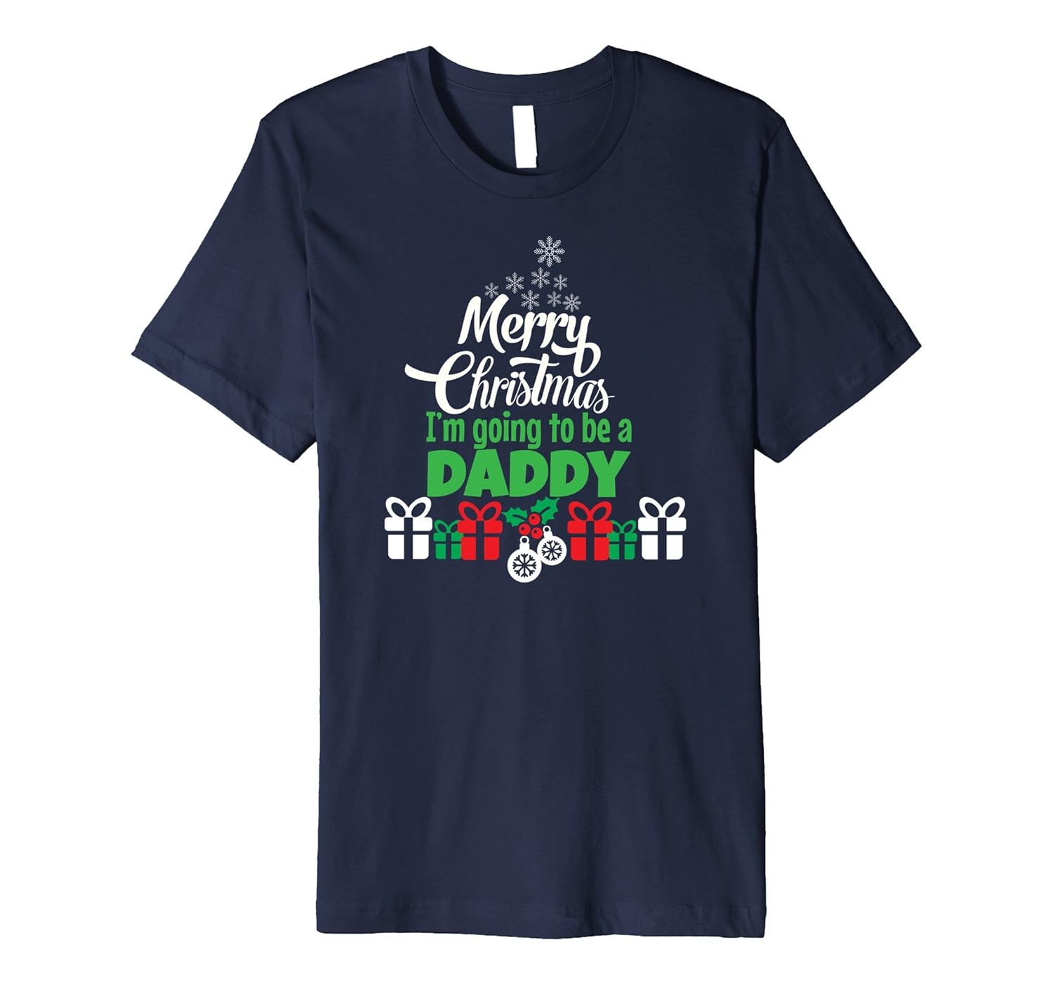 Merry Christmas T-shirt Expecting Dad Pregnant Wife Tee-ANZ