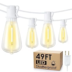 Larkvue 49FT Outdoor String Lights, Patio Lights