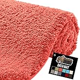 GORILLA GRIP Bathroom Rugs, Ultra Soft Absorbent Mat, Thick Plush Bath Rug, Machine Washable, Microfiber Quick Dry, Mats for Shower, Bathtub and Floor, Home Decor Accessories, 24x17, Coral