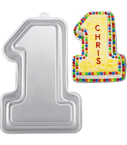 EURO TINS Large Number Cake Pan - 14" X 10" Silver Baking Tin For Wedding, Birthday & Anniversary Cakes