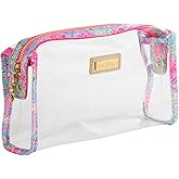 Lilly Pulitzer Clear Zipper Pouch, Cute Pencil Case for Adults, Travel Toiletry Bag, Small Pouch Bag for Supplies, Makeup or Toiletries (Cay to My Heart)