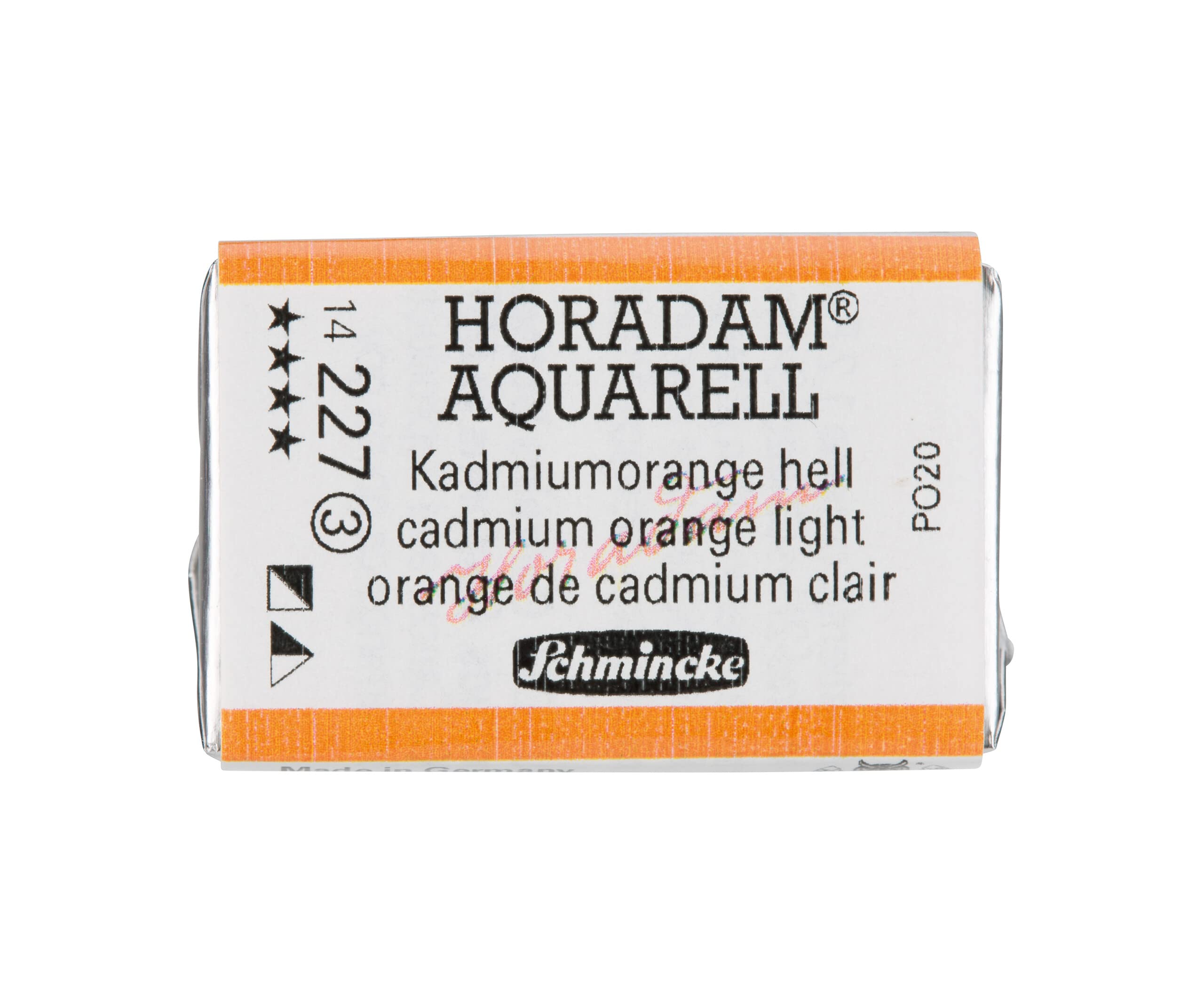 Schmincke - HORADAM® AQUARELL - finest artists' watercolours, 227 cadmium orange light, 14 227 043, 1/1 pan — image 1