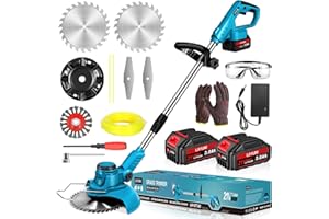 Cordless Weed Wacker, 21V Electric Weed Eater with Battery Powered, 3 Types Blade, Brushless Motor, Lightweight 3 in 1 Grass 