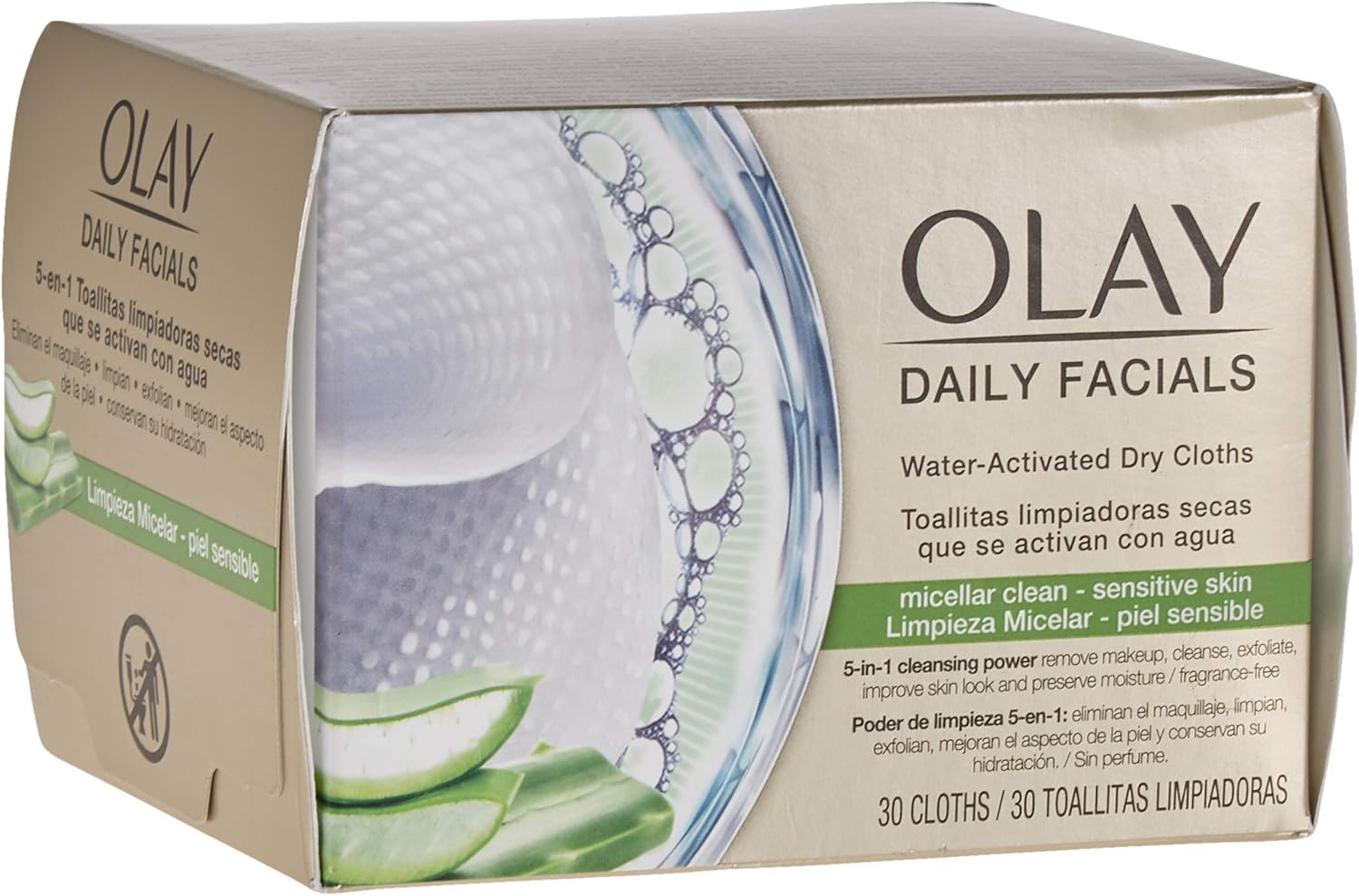 OLAY Daily Facials Water Activated Dry Cloths 5 in 1 Cleansing Power BigaMart