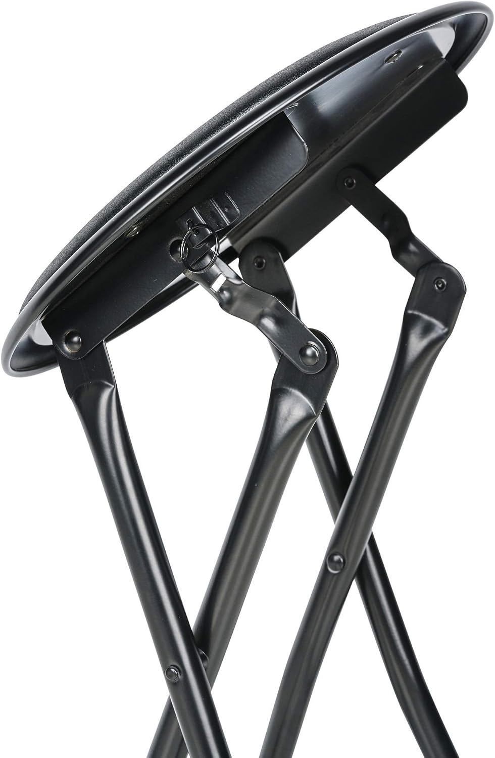 Nyxi Round Compact Folding Stool Chair for Home Office (1 X Stool, Black) - Image 5