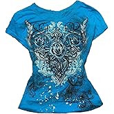 Y2k Fairy Grunge Clothes for Women Emo 2000s Skull Skeleton Print Tees Shirts Fairycore Vintage E-Girls Clothes