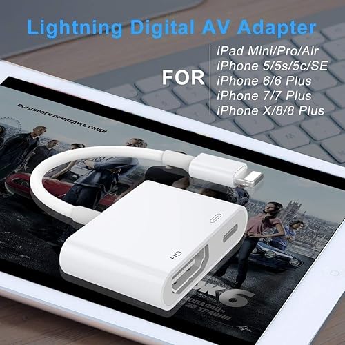 Apple Lightning Digital Av Hdmi Adapter For Iphone 12 Lightning To