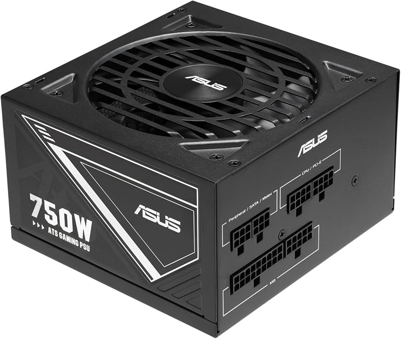 ASUS 750W ATS Gold Gaming Power Supply 80 Plus Gold Low ESR Capacitors