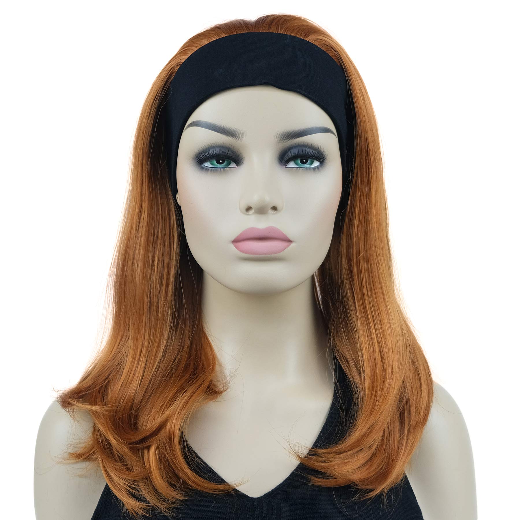 Lydell Long Straight Wavy Hair Wigs Headband Synthetic Wigs (130A Fox Red)