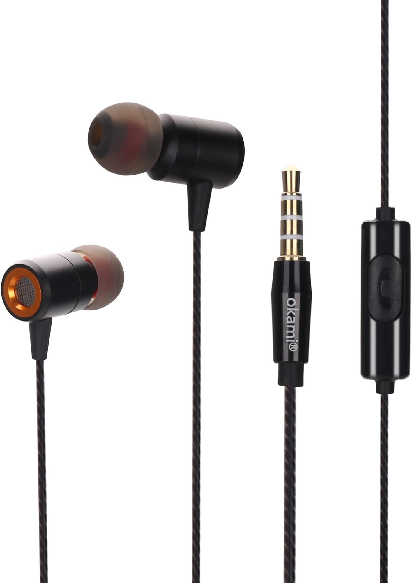 Okami 605 Black Premium Headphones with 10mm Hugh Driver for Clear HD Sound with High Bass Flawless Perfect Sound for Gaming Music Sports Movie Active Deep Bass Technology