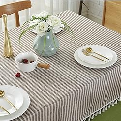 meioro Striped Tablecloth Rectangle Tablecloths