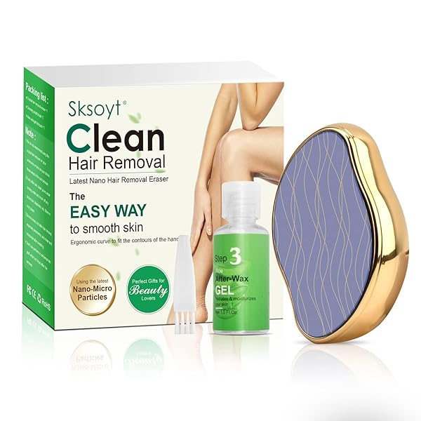 UPGRADED NANO CRYSTAL HAIR ERASER FOR WOMEN AND MEN, MAGIC CRYSTAL HAIR REMOVER DEVICE WITH GENTLE SKIN EXFOLIATION EASY TO USE WORKS FOR ARMS, BACK & LEGS (GOLD)