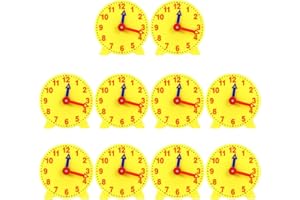 Cwmiibili 10pcs 4 Inch Student Learning Clock Time Model Teacher Gear Clock 12/24 Hour School Learning Tools