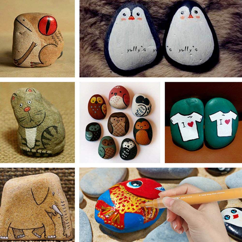 BigOtters Painting Rocks, 12 Rocks for Painting Kindness Rocks Range from About 2 to 3 inches, About 3.7 pounds of Rocks