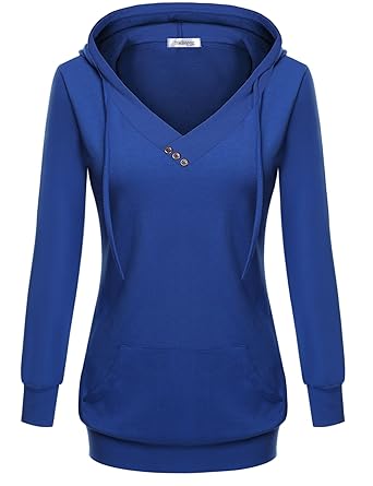 Meaneor Damen Herbst Winter Sweatshirt Pullover Mit Tasche Kaputzenpulli Pulli Langarmshirt Hoodie Mit Kapuze Kapuzenshirt Lo