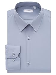 FAHIZO Men's Dress Shirt Regular Fit Soild Business