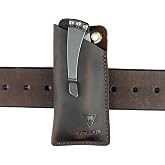 VIPERAED PJ11 EDC Small Leather Sheath for Belt,Leather Holster for Small Flashlight,Utility Small Leather Knife Sheath,Leather EDC Pocket Slip for Small Multitools
