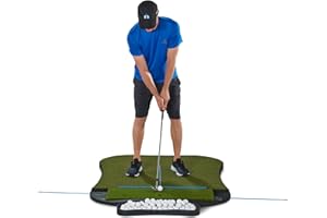 Fiberbuilt Golf 5'x4' Hourglass Pro Studio Mat Kit - Single-Sided Hitting Mat with Premium Fiberbuilt Grass Turf - Launch Monitor Tested - Indoor/Outdoor, Green