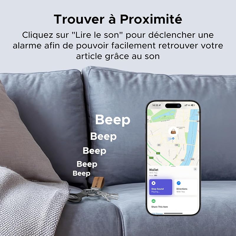 FineTrack Mini Smart Finder Tag iOS Uniquement Lot de 2