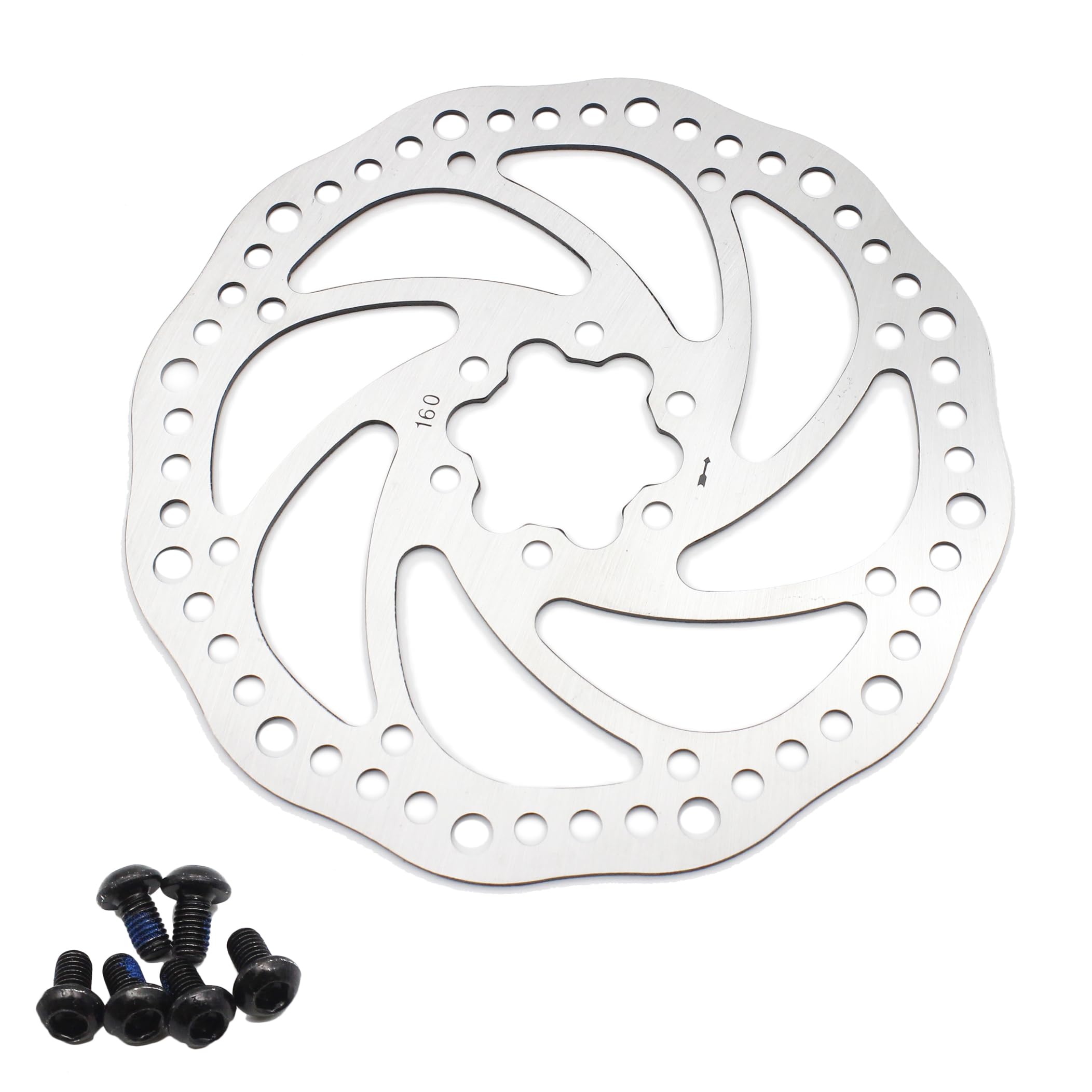 Photo 1 of 160mm Bike Disc Brake Rotor Bike Rotors with 6 Bolts Stainless Steel Bicycle Rotors Fit for MTB Mountain Road Bicycle BMX