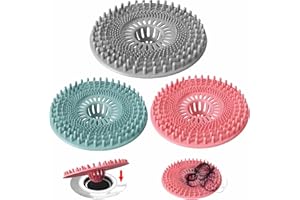 KIDPET Shower Drain Hair Catcher, Shower Drain Cover, Silicone Bathroom Sink Drain Strainer, Hair Stopper, Bathtub Accessories Trap Collector Remover Protector Essentials for New Home Decor,3 Pack (Patented)