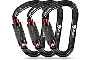 JRSGS Locking Carabiner Clips with Lock Mark Rock Climbing Carabiner Heavy Duty Carabiners Equipment Large Size Carabiner for Climbing, Rappelling,Hunting, Aerial Work
