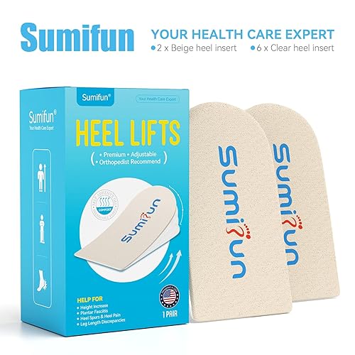 Sumifun Heel Lift, 4-Layer Inch Gel Shoe Lifts for Women Uneven