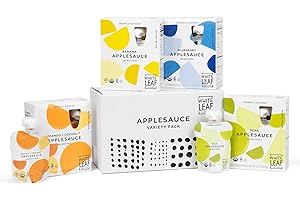White Leaf Provisions Regeneratively Farmed, No Added Sugar, Kosher, USDA, GMO & BPA free Applesauce Variety Pack (Pack of 16)