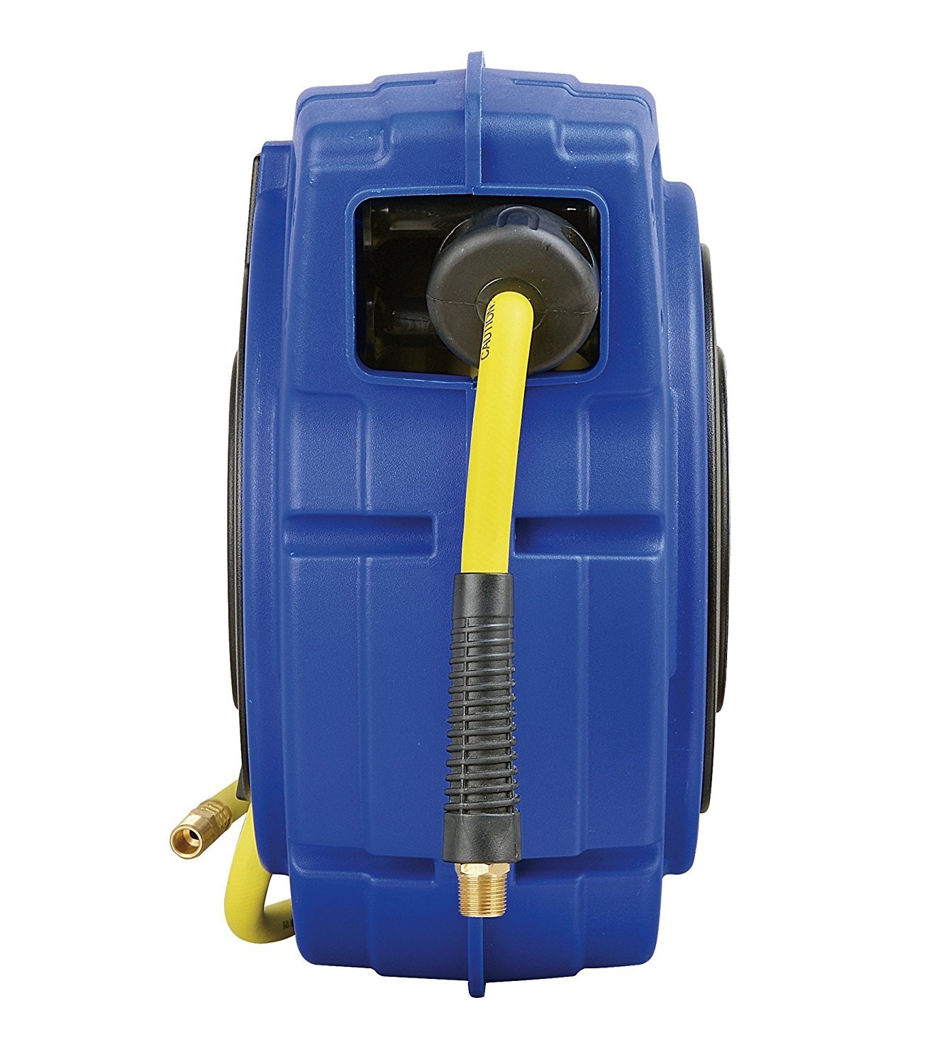 GOODYEAR Air-Hose-Reel Retractable 3/8" Inch x 50' Feet Premium Commercial Flex Hybrid Polymer Hose Max 300 Psi Heavy Duty Spring Driven Polypropylene Construction w/ Lead-in Hose & PVC Handle: Industrial & Scientific