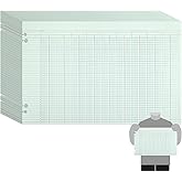 Skyygemm 100 Pcs 30 Columns Accounting Ledger Book Columnar Pad Sheet Ruled Ledger Paper Bookkeeping Green Double Page Format
