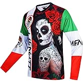MENUTT Men's Mountain Bike Jersey Long Sleeve MTB Off-Road Mexico Jersey Downhill&Motocross Shirts