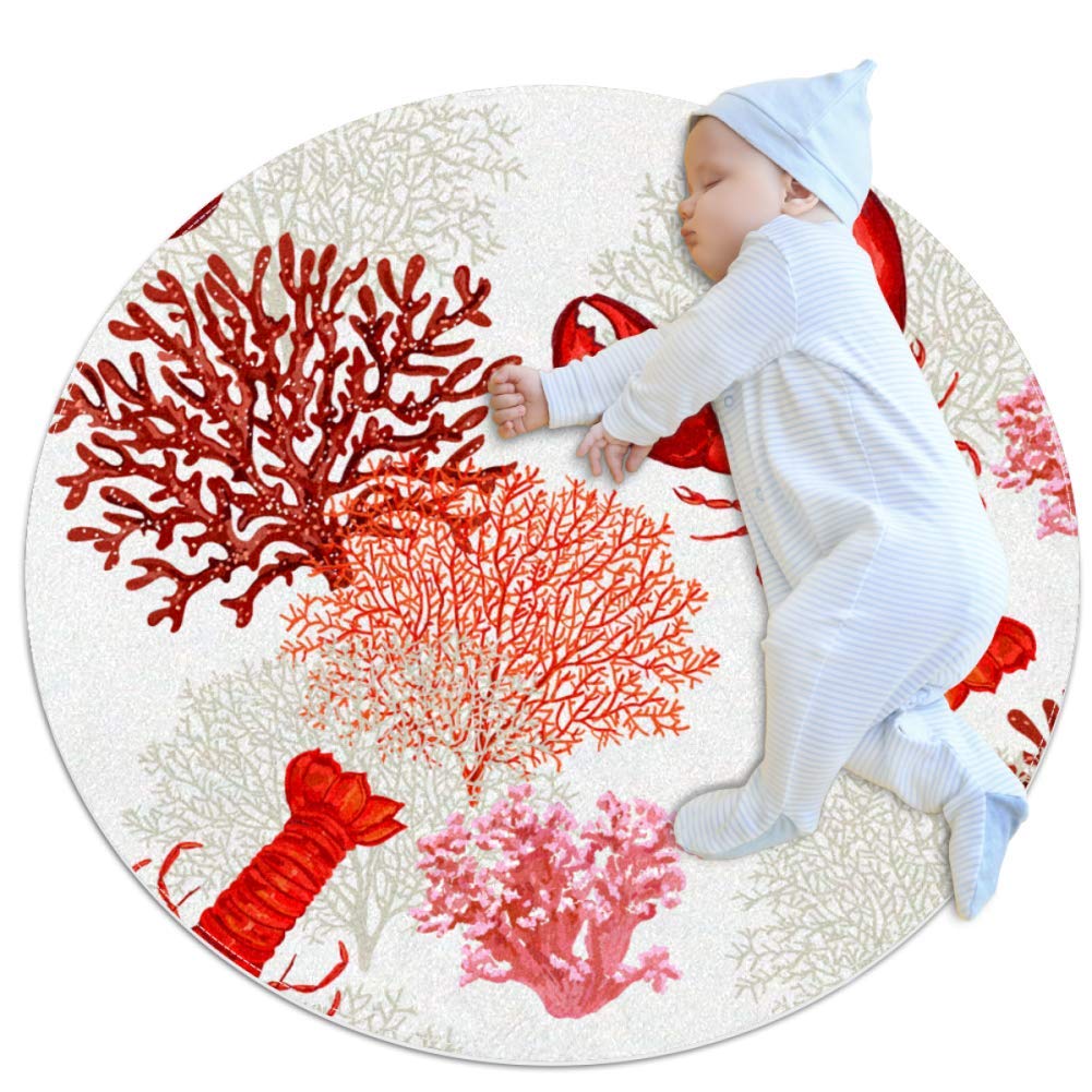 Roter Korallenhummer Kinder Krabbelmatte Runde, weiche ...