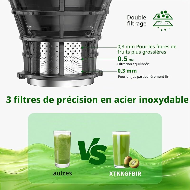 SJ-065 Extracteur de Jus à Froid, 400W, Goulotte XL 152 mm — photo 5 sur 8