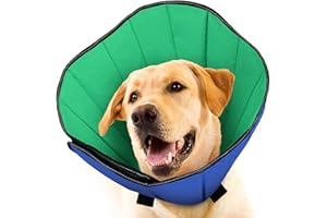 Tarovvoo Soft Dog Cone, Soft Cone for Dogs After Surgery for Large Medium Small Dogs, Comy Dog Cone Alternative, Adjustable Dog Recovery Collars to Stop Licking (Blue, Large)