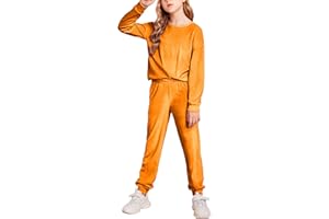 Arshiner Girls 2 Piece Outfit Sweatsuits Set Kids Velour Sweatshirts & Sweatpants Tracksuits Set for Girls