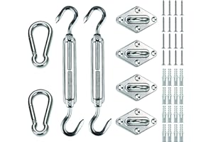LOVE STORY Shade sail Hardware Kit for Rectangle Heavy Duty Sun Shade sail Installation 8 Inches Stainless Steel for Deck Garden Lawn Patio
