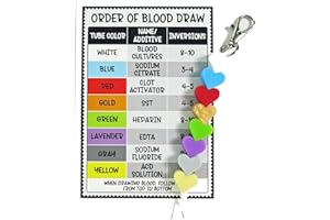 SCRAPHEART Order of Blood Draw Beads with Reference Card, Essential Resource Tool for Phlebotomist, Badge Reel Accessory for Phlebotomist Nurse RN Student Practitioner Graduation Gift