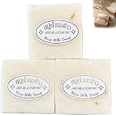 BERALLOYE 3PCS Vegan Rice Soap for Body &amp; Face, Gentle Long-lasting Moisturizing for All Skin Type, Deep Cleaning Handmade Soap Bar for Men &amp; Women