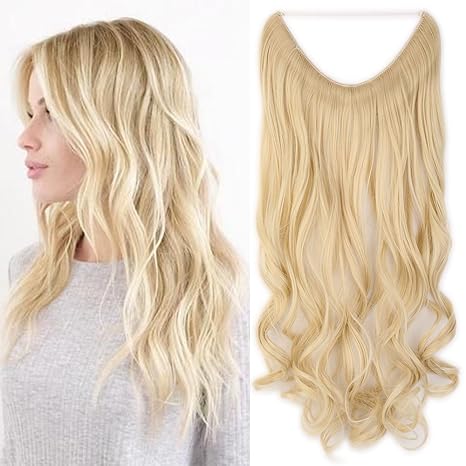 Haarteil Extensions 1 Tresse Haarverlängerung Synthetische Haare Haarverdichtung Gewellt 50cm #613 Blond