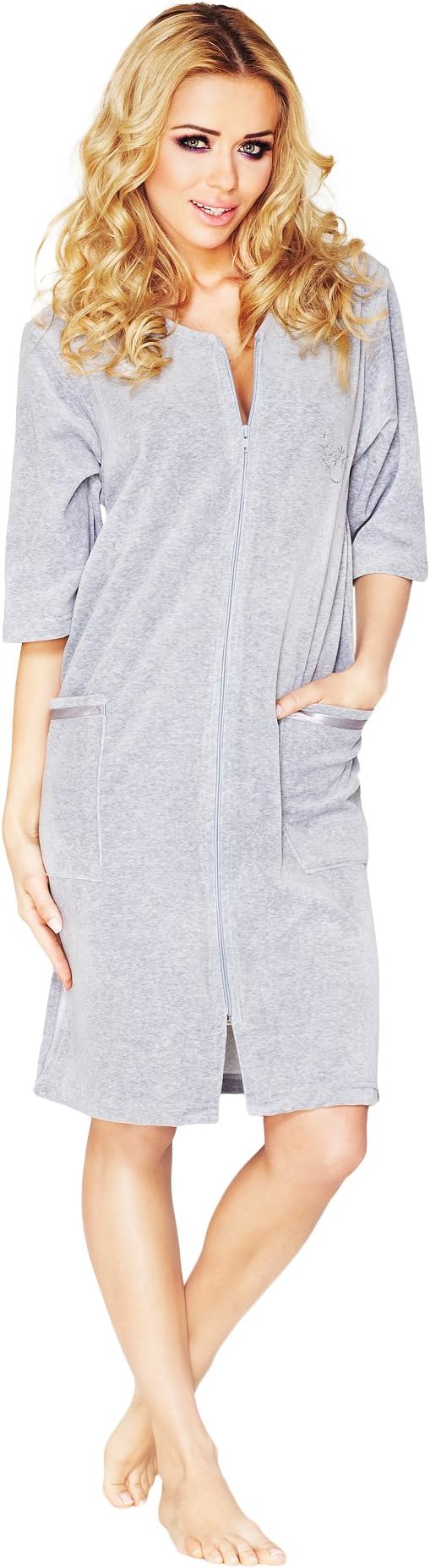 Women Velour Dressing Gown