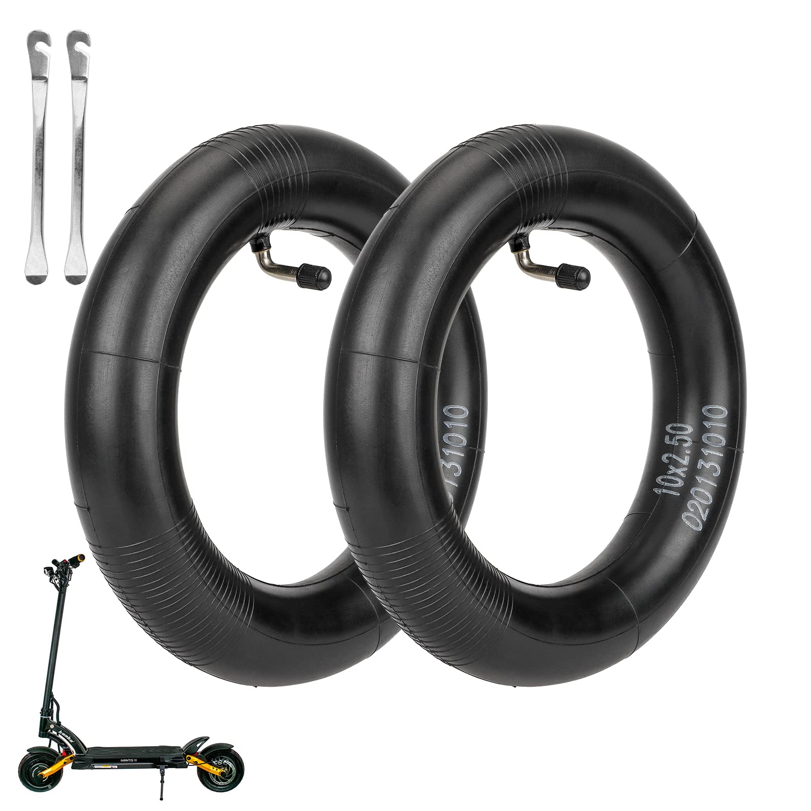 ulip (2 PCS 10x2.5 Inner Tubes with 90 Degree for Nanrobot D4 Plus D6+ Gotrax Gmax Ultra Mantis 10 Pro SE Kugoo M4 Zero 10X VSETT Scooter