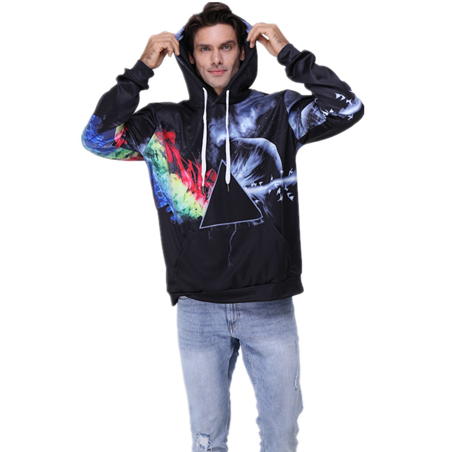 Youvimi Unisex 3d Printed Drawstring Pockets Pullover Sweatshirt Hoodie Hooded Sweatshirt