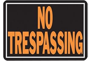 Hy-Ko Products 804 No Trespassing Aluminum Sign, 9.25" x 14", Orange/Black