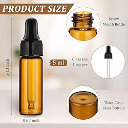 Bokon 100 Pcs Glass Dropping Bottles Mini Essential