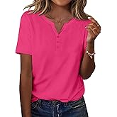 Zeagoo Womens Summer Tops Casual Short Sleeve V Neck Shirts Business Dressy Work Blouses